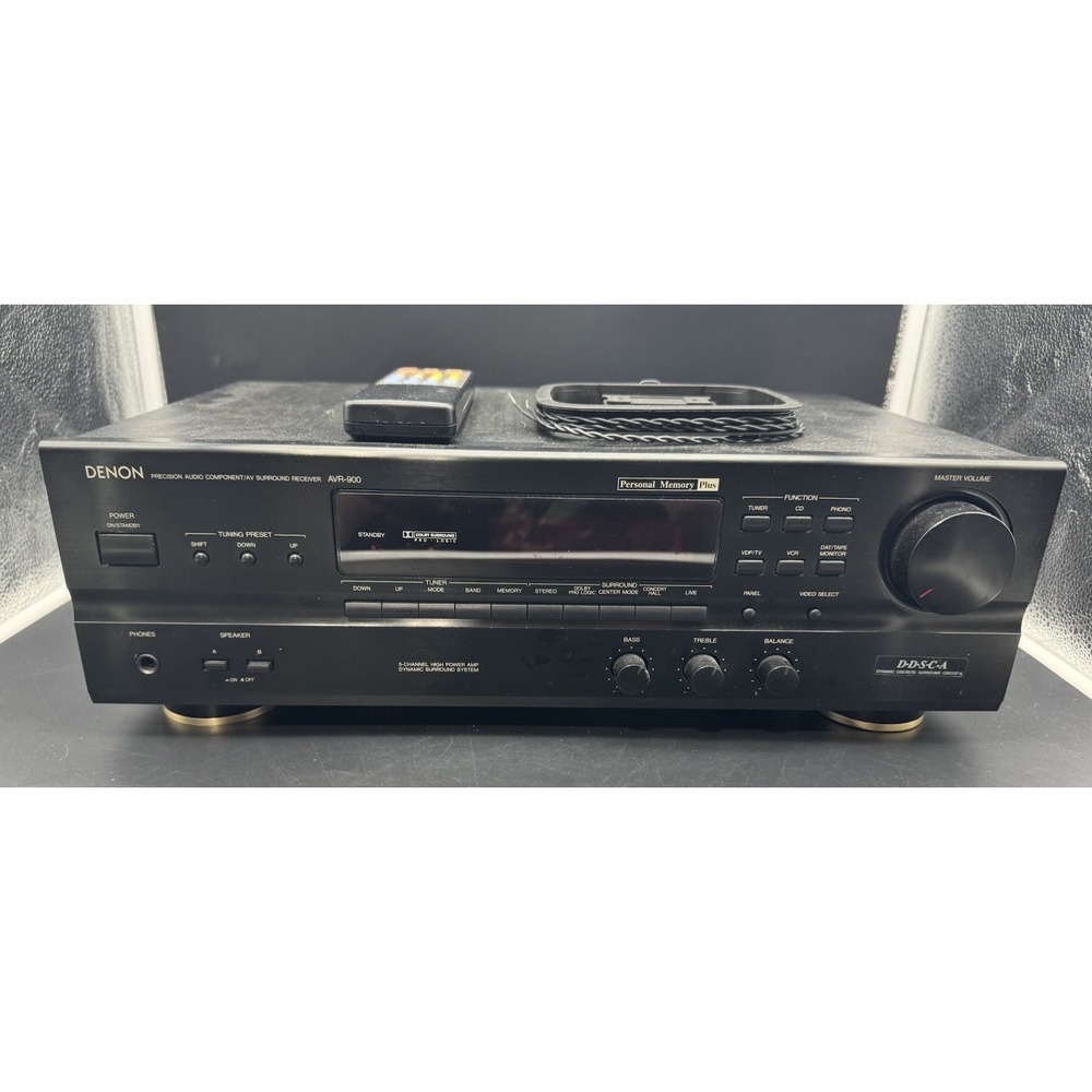 Denon AVR-900 5 Channel AV Surround Receiver Test Working Remote Antenna Bundle